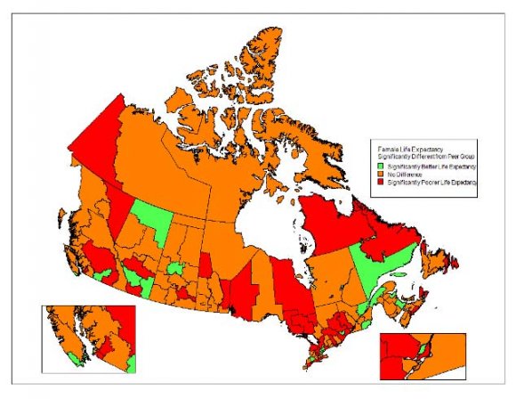 --No statistically significant difference between compared groups 1---Statistically significant difference above compared group -1---Statistically significant difference below compared groups * Data source: Statistics Canada, CANSIM table 102-4307