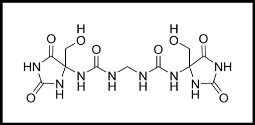 Fig. 8: Chemical formulas of Methyldibromoglutaronitrile-phenoxyethanol (MDBGN-PE) h) Parabens Parabens are esters of p-hydroxybenzoic acid, with alkyl substituents ranging from methyl to butyl or benzyl groups. Parabens are also a group of substances for the purpose of preservation. Some examples of these chemical additives are methylparaben,ethylparaben, propylparaben, butylparaben and benzylparaben (Figure9). Its use is also associated with antimicrobial action and is widely used in the cosmetics industry because it has a low cost for its implementation in the production. Methylparaben and propylparaben are the most commonly used and often present in the cosmetic products together[21,22].