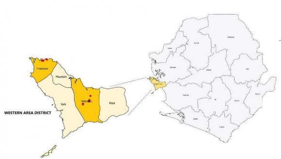 Figure 1: Localities where investigations were conducted in the Republic of Sierra Leone