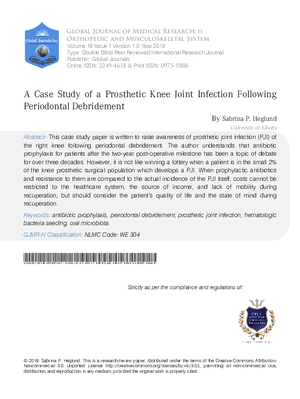 A Case Study of a Prosthetic Knee Joint Infection Following Periodontal Debridement