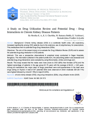 A Study on Drug Utilization Review and Potential Drug-Drug Interactions in Chronic Kidney Disease Patients