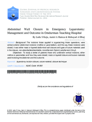 Abdominal Wall Closure in Emergency Laparotomy: Management and Outcome in Omdurman Teaching Hospital