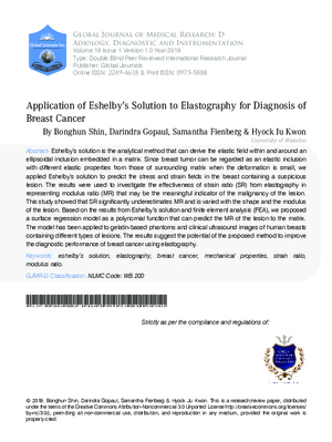 Application of Eshelby#x2019;s Solution to Elastography for Diagnosis of Breast Cancer