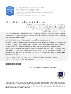 Dietary Patterns in Pregnant Adolescents