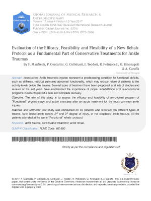Evaluation of the Efficacy, Feasibility and Flexibility of a New Rehab-Protocol as a Fundamental Part of Conservative Treatments for Ankle Traumas