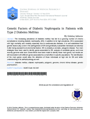 Genetic Factors of Diabetic Nephropatia in Patients with Type 2 Diabetes Mellitus