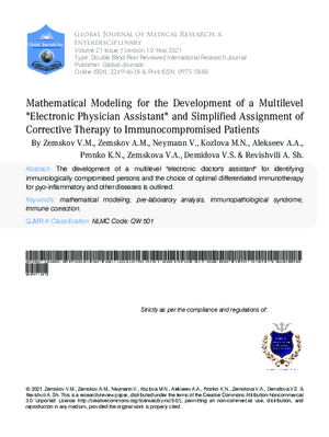 Mathematical Modeling for the Development of a Multilevel ;Electronic Physician Assistant and Simplified Assignment of Corrective Therapy to Immunocompromised Patients