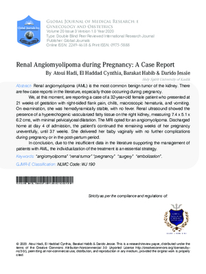 Renal Angiomyolipoma during Pregnancy: A Case Report