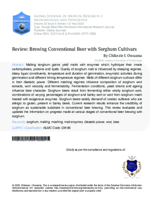 Review: Brewing Conventional Beer with Sorghum Cultivars