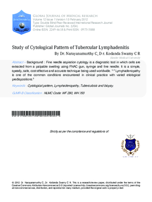 Study of Cytological Pattern of Tubercular Lymphadenitis