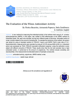 The Evaluation of the Wines Antioxidant Activity