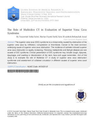 The Role of Multislice CT in Evaluation of Superior Vena Cava Syndrome