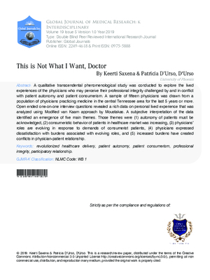 This Is Not What I Want, Doctor