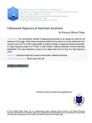 Ultrasound Diagnosis of Intestinal Ascariasis