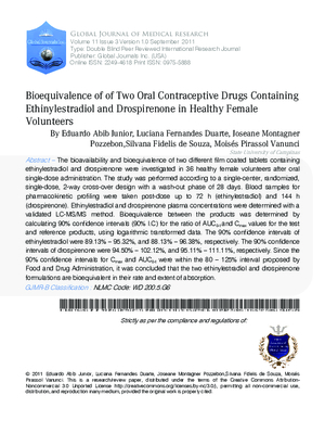 Bioequivalence of of two oral contraceptive drugs containing ethinylestradiol and  drospirenone in healthy female volunteers