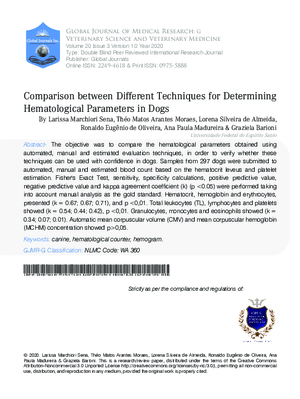 Comparison between Different Techniques for Determining Hematological Parameters in Dogs