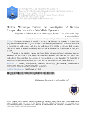 Electron Microscopy Furthers the Investigation of Bacteria-Nanoparticles Interactions Sub-Cellular Bacteria-Nanoparticles Dynamics