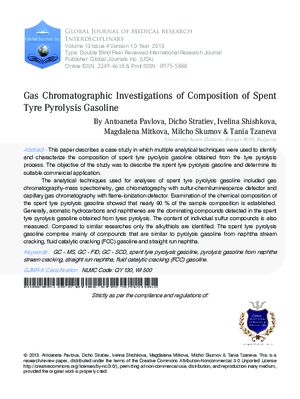 Gas Chromatographic Investigations of Composition of Spent Tyre Pyrolysis Gasoline