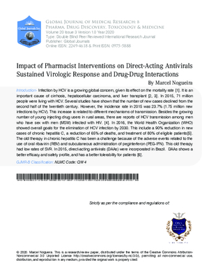 Impact of Pharmacist Interventions on Direct-Acting Antivirals Sustained Virologic Responde and Drug-Drug Interactions