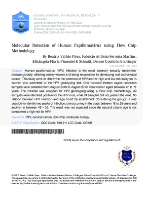 Molecular Detection of Human Papillomavirus using Flow Chip Methodology