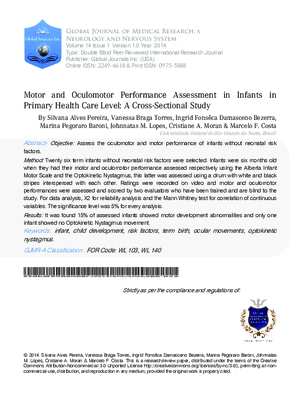 Motor and Oculomotor Performance Assessment in Infants in Primary Health Care Level: A Cross-Sectional Study