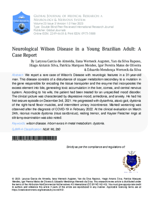Neurological Wilson Disease in a Young Brazilian Adult: A Case Report