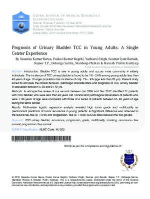Prognosis of Urinary Bladder TCC in Young Adults: A Single Center Experience
