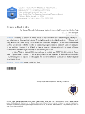 Strokes in Black Africa