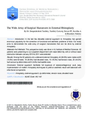 The Wide Array of Surgical Manoevers in External Rhinoplasty