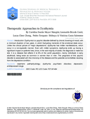 Therapeutic Approaches to Dysthymia