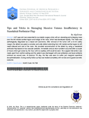 Tips and Tricks in Managing Massive Venous Insuffeciency in Nasolabial Perforator Flap