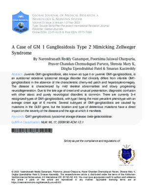 A Case of GM 1 Gangliosidosis Type 2 Mimicking Zellweger Syndrome