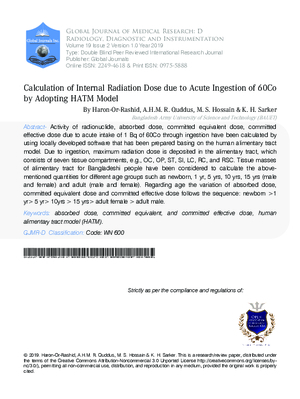 Calculation of Internal Radiation Dose due to Acute Ingestion of 60Co by Adopting HATM Model