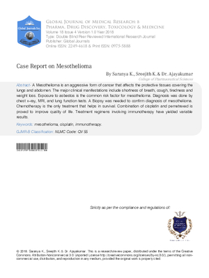 Case Report on Mesothelioma