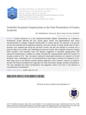 Cerebellar Dysplastic Gangliocytoma as the First Presentation of Cowden Syndrom