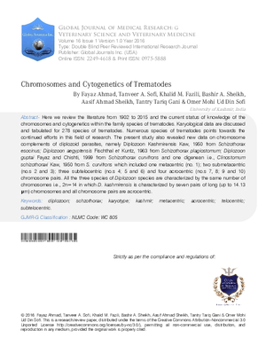 Chromosomes and Cytogenetics of Trematodes