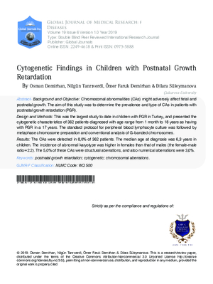 Cytogenetic Findings in Children with Postnatal Growth Retardation