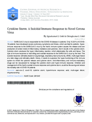 Cytokine Storm: A Suicidal Immune Response to Novel Corona Virus