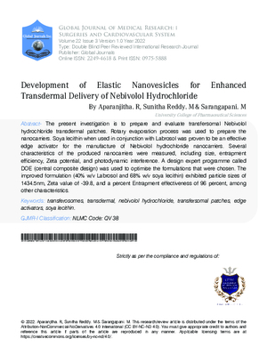 Development of Elastic Nanovesicles for Enhanced Transdermal Delivery of Nebivolol Hydrochloride