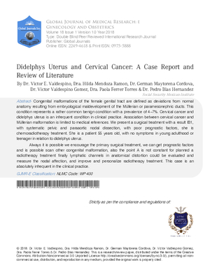 Didelphys Uterus and Cervical Cancer : A Case Report and Review of literature