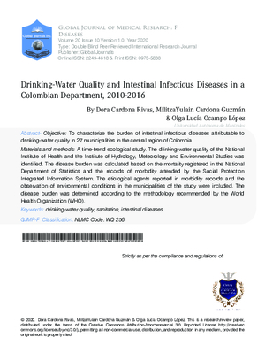 Drinking-Water Quality and Intestinal Infectious Diseases in a Colombian Department, 2010-2016