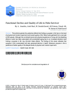 Functional Decline and Quality of Life in Polio Survivors