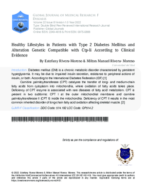 Healthy Lifestyles in Patients with Type 2 Diabetes Mellitus and Alteration Genetic Compatible with Ctp-Ii According to Clinical Evidence