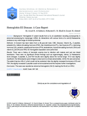 Hemoglobin EE Disease: A Case Report