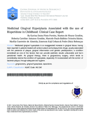Medicinal Gingival Hyperplasia Associated with the Use of Risperidone in  Childhood: Clinical Case Report