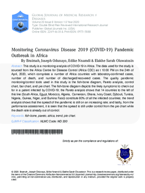 Monitoring Coronavirus Disease 2019 (COVID-19) Pandemic Outbreak in Africa