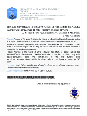 The Role of Predictors in the Development of Arrhythmia and Cardiac Conduction Disorders in Highly Qualified Football Players