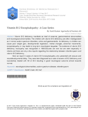 Vitamin B12 Encephalopathy-A Case Series