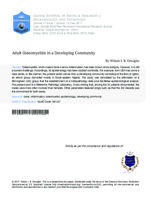 Adult Osteomyelitis in a Developing Community