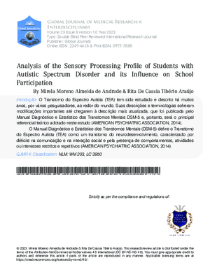 Analysis of the Sensory Processing Profile of Students with Autistic Spectrum Disorder and its Influence on School Participation